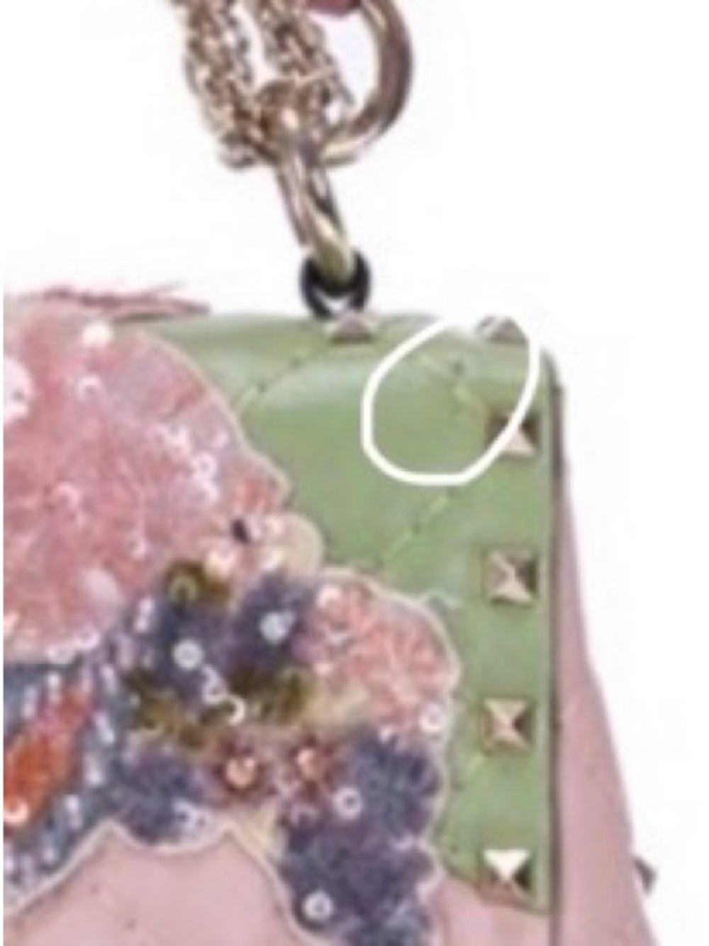 Valentino Garavani Pink Floral Rockstud Spike Crossbody - Picture 15 of 15